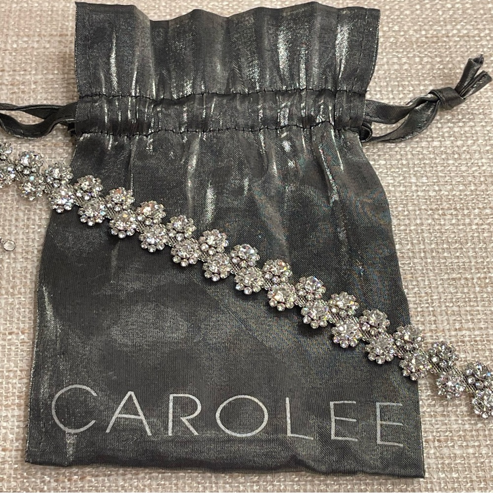Stainless Steel Necklace Crystal Flower Choker